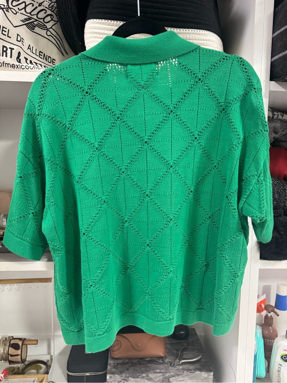 Electric & Rose Green Knit Button Cardigan Top Size M Boho Chic Summer - Picture 4 of 6